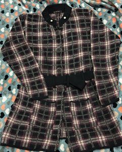 Plaid Wool Blend Coat