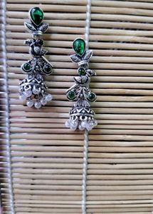 Bohemian Peacock Jhumka Earrings