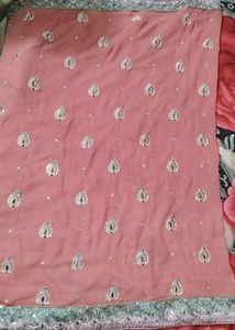 Elegant Pink Embroidered Saree
