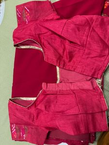 Beautiful maroon saree with blouse