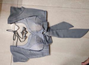 knotted backless blouse