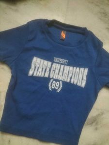 Trendy Blue Crop Top