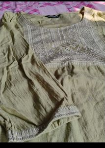 Pista Green Embroidered Kurta