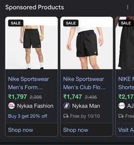 Brand New Nike Athletic Training and Gym Shorts
