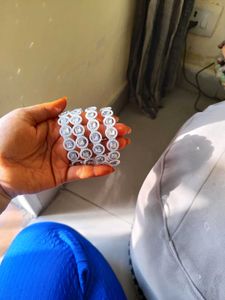 silver Set of Sparkling Bangles
