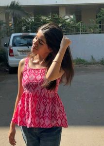 Stylish Pink Geometric Print Tunic