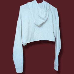 White Cropped Hoodie (a light stain is there)