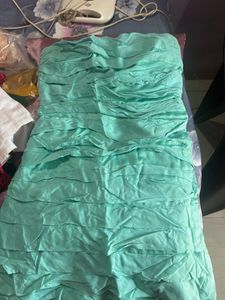 Chic Aqua tube  Ruffled Dress