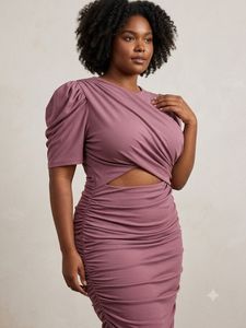 Stylish Ruched Cut-Out short Dress