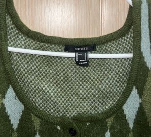 Argyle Knit Crop Top