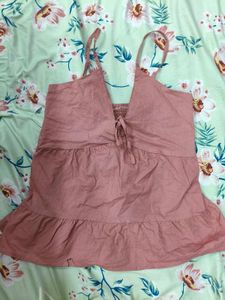 Pink Ruffle Top / peplum