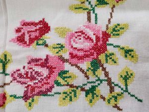 Hand-embroidered Cross-stitch  Sofa backcover