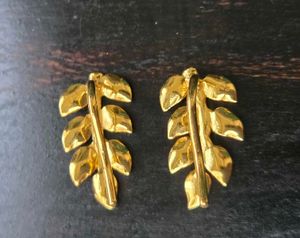 Elegant Gold Leaf Earrings SS925
