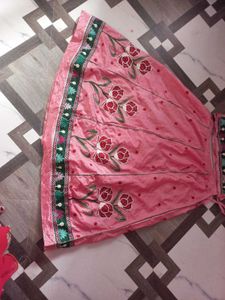 Pink Embroidered Skirt &amp; Top Set