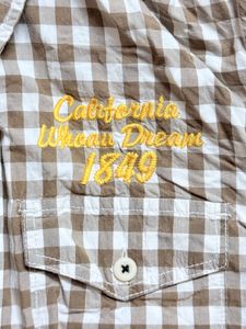 Men's Brown Gingham Checkered Shirt