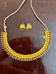 Gold Plated manga Necklace & Earring Set
