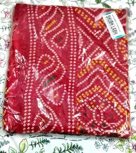 RED BANDHANI PRINT SAREE