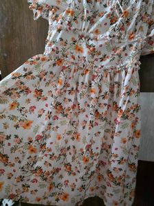 Floral Print Square Neck Dress