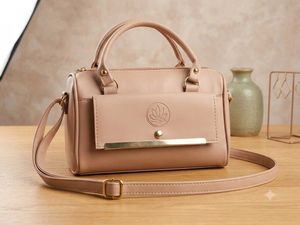 Chic Blush Pink Handbag with Detachable Strap