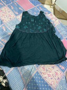 Sparkly Teal Star Print Sleeveless Top