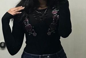 Floral Embroidered Long Sleeve Top