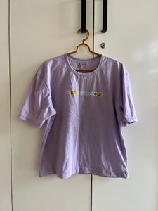Lilac Graphic Print Oversized T-Shirt