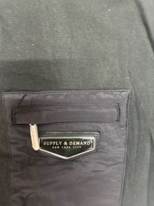 Black T-Shirt with Pocket Detail