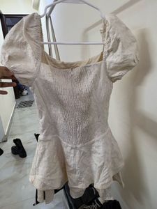 Chic Corset Dress with Puff Sleeves
