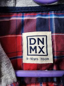 9-10yrs Checked Hooded Shirt