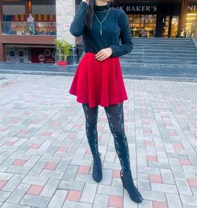Chic maroon Skater Skirt