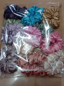 Satin Scrunchie Set pack of 12