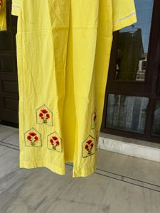 Vibrant Yellow Embroidered Kurta Set