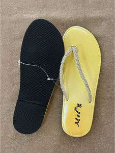 BRAND NEW Sparkly Yellow Flip Flops