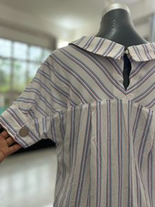 Striped Blouse with Sailor Collar