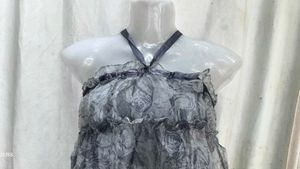rose print grey frock