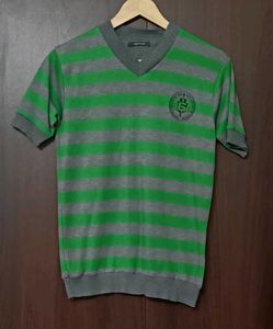 Retro Striped V-Neck Tee