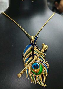 Peacock Feather Pendant Necklace