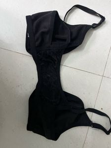 Black Clovia front open bra