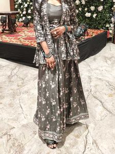 Elegant Floral Print Lehenga Choli jacket set