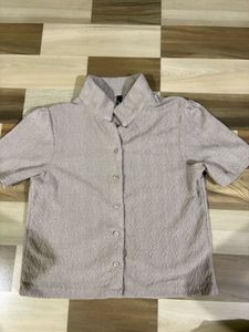 Short Sleeve Button-Up Top