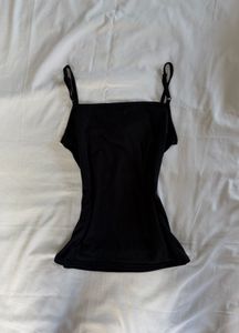 Black Camisole with Lace Trim