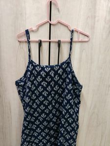 Stylish Navy Blue Printed Dress