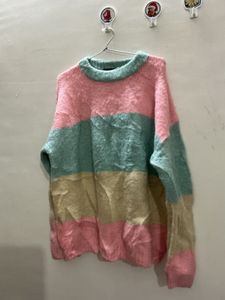 oversized stripped Knit Sweater - Cozy and Stylish