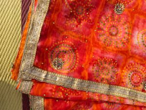 badni silk saree with lace detailing