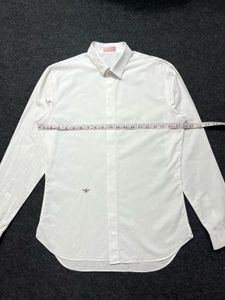 Men's White Embroidered Bee Shirt