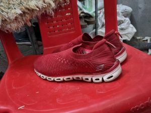 Red Skechers Slip-On Sneakers