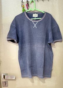Jack &amp; Jones Blue Textured drop shoulder T-Shirt
