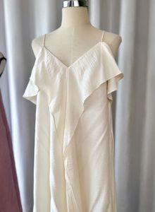 Elegant Beige Ruffled Maxi Dress
