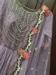 Elegant Lavender Anarkali Kurta