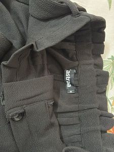 Chic Black Paperbag Waist Pants